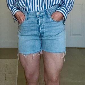 MOTHER Light Blue Denim Cutoff Shorts